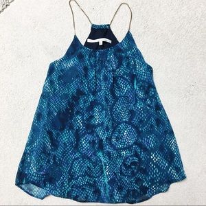 Rachel Roy Gold Chain Blue Tank Top